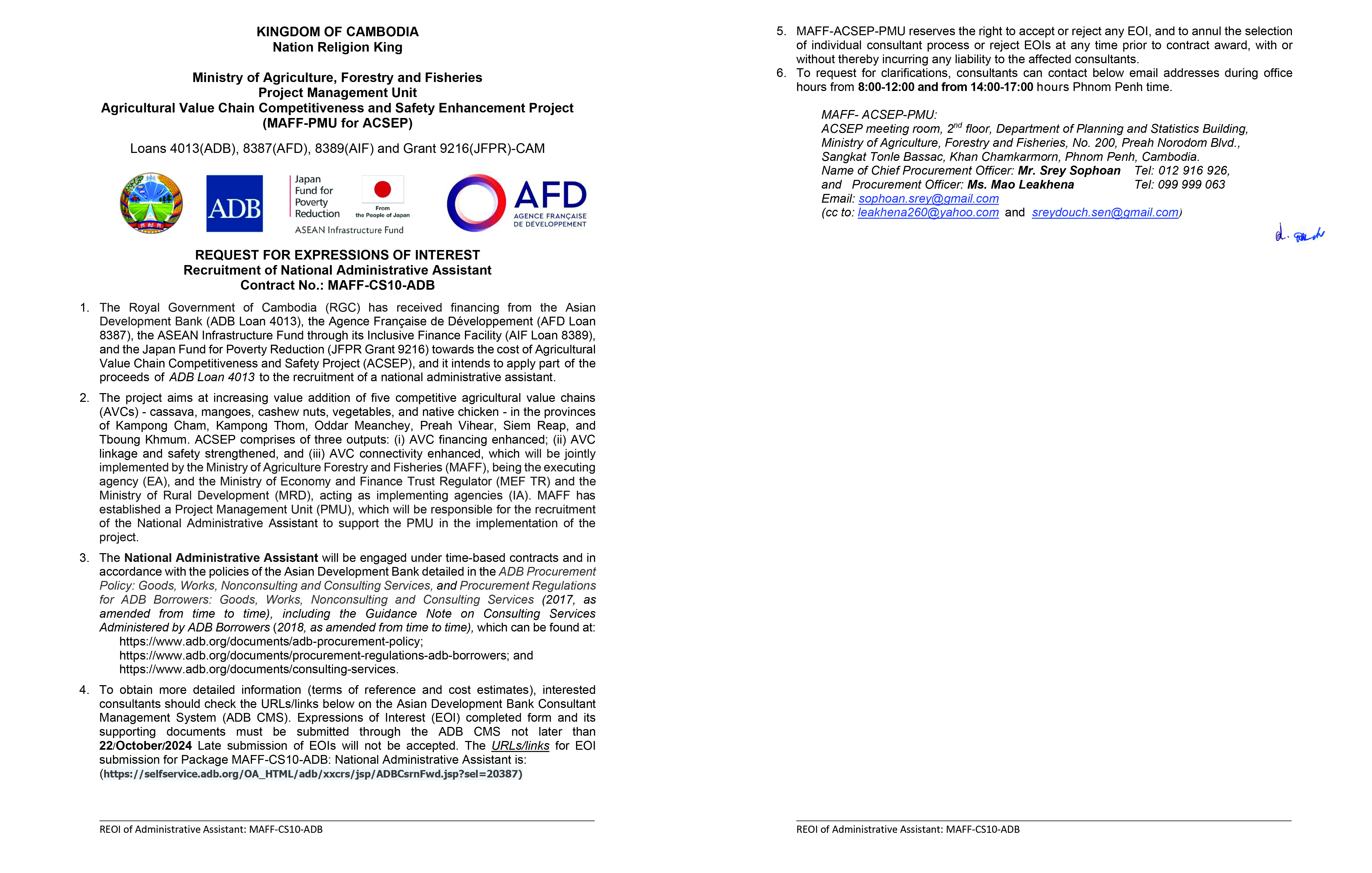 REOI Nat Procurement Assistant (08-October2024)